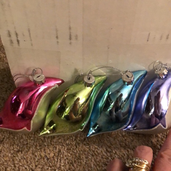 Set of 6 Glass Colored Penguin Ornaments - Picture 8 of 10